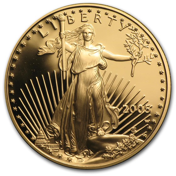 2005-W 1/2 oz Proof American Gold Eagle (w/Box &amp; COA)