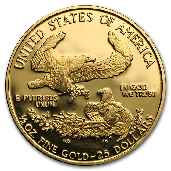 1990-P 1/2 oz Proof American Gold Eagle (w/Box &amp; COA)