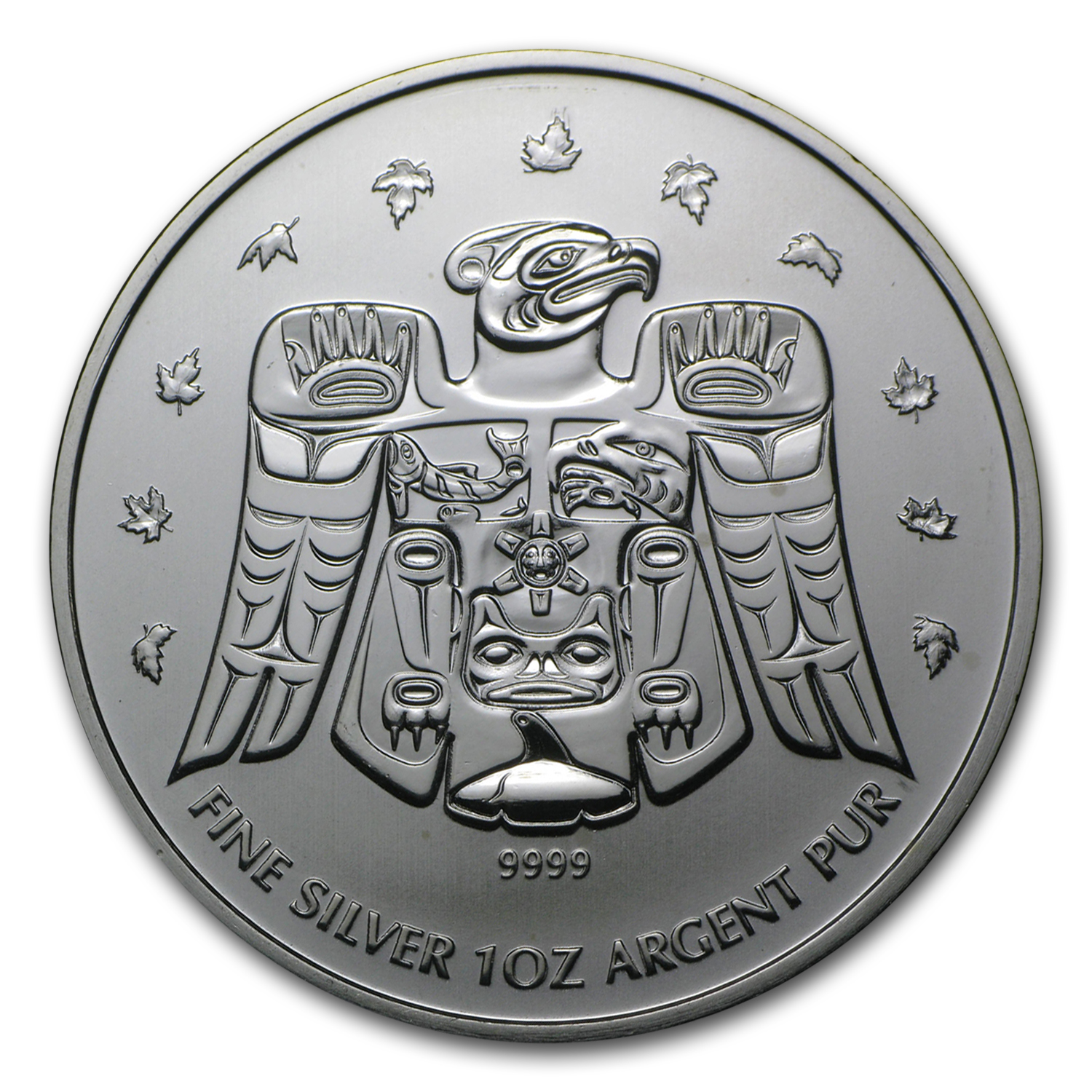 2009 Canada 1 oz Silver Olympic Thunderbird Totem BU (Abrasions)