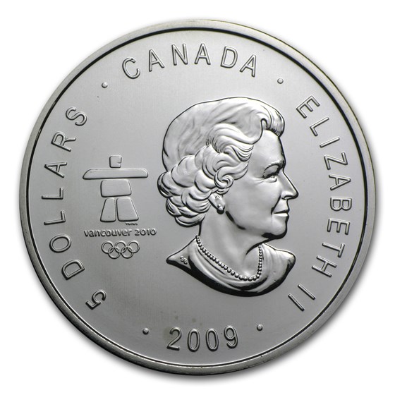 2009 Canada 1 oz Silver Olympic Thunderbird Totem BU (Abrasions)