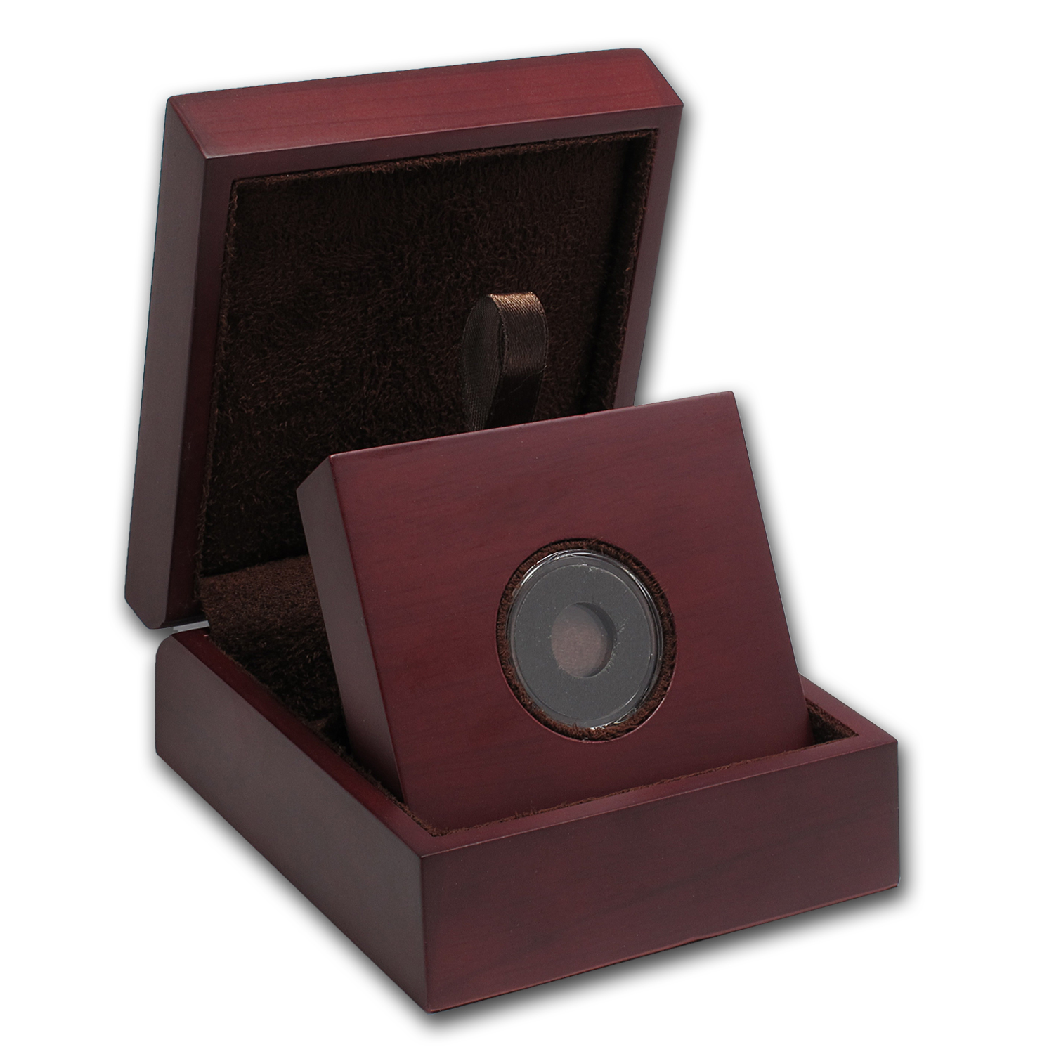 APMEX Wood Gift Box - Includes 13 mm Holder with Gasket