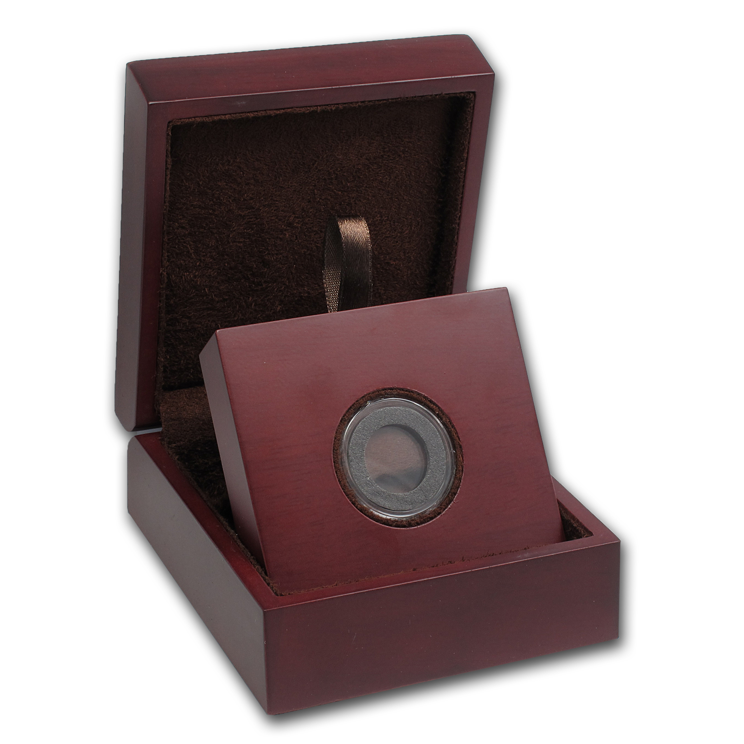 APMEX Wood Gift Box - Includes 17 mm Holder with Gasket