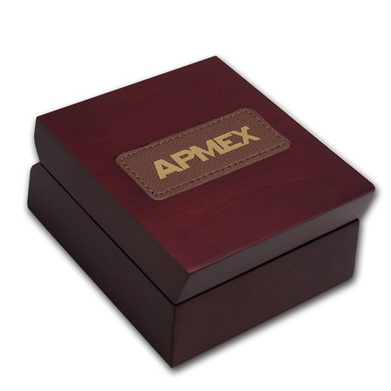 APMEX Wood Gift Box - Includes 17 mm Holder with Gasket