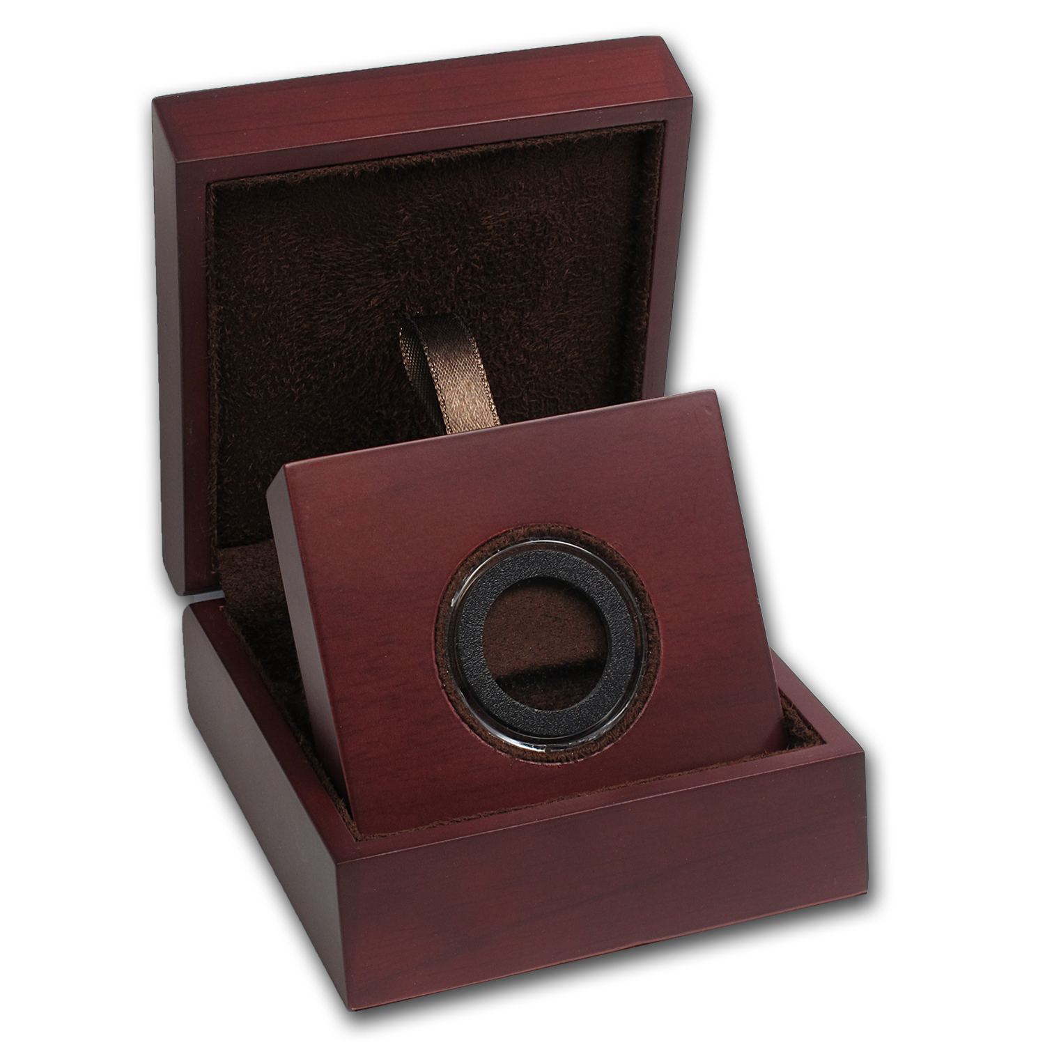 APMEX Wood Gift Box - Includes 23 mm Holder with Gasket