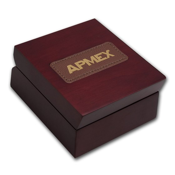 APMEX Wood Gift Box - Includes 30 mm Holder with Gasket