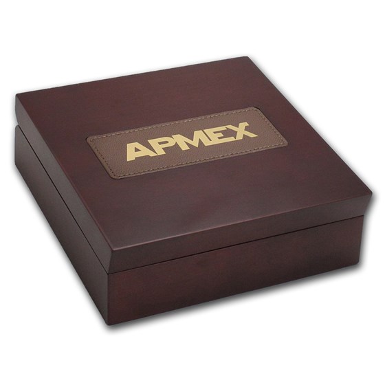 APMEX Wood Gift Box - 1 kilo PAMP Suisse Gold Bar (Cast)