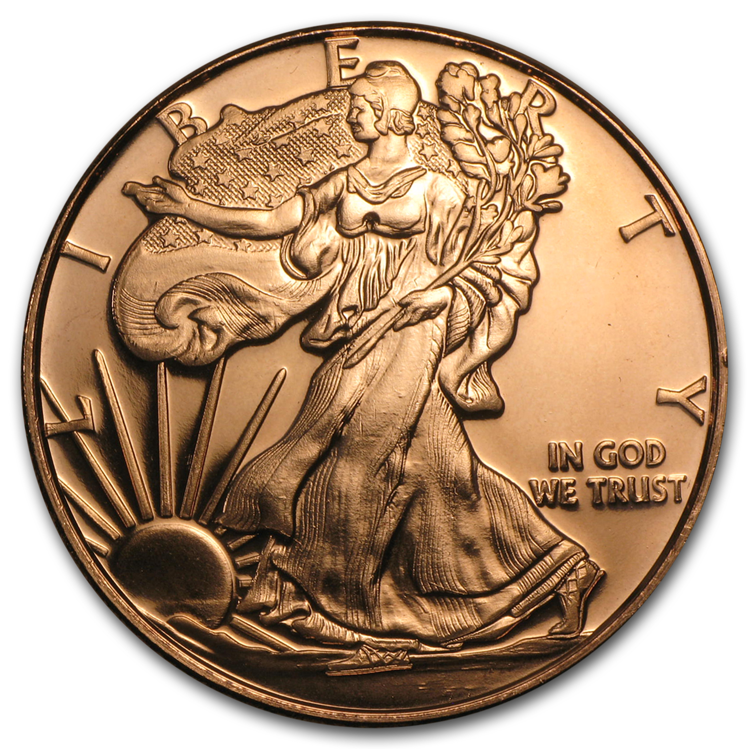 1 oz Copper Round - Walking Liberty