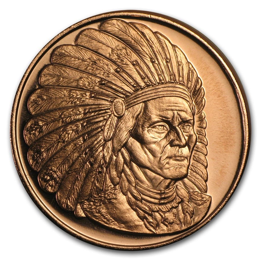 1 oz Copper Round - Sitting Bull