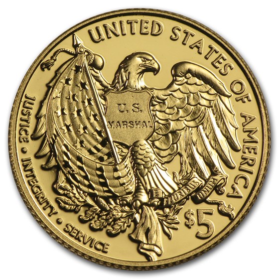 2015-W Gold $5 Commem U.S. Marshals Service Prf (w/Box &amp; COA)