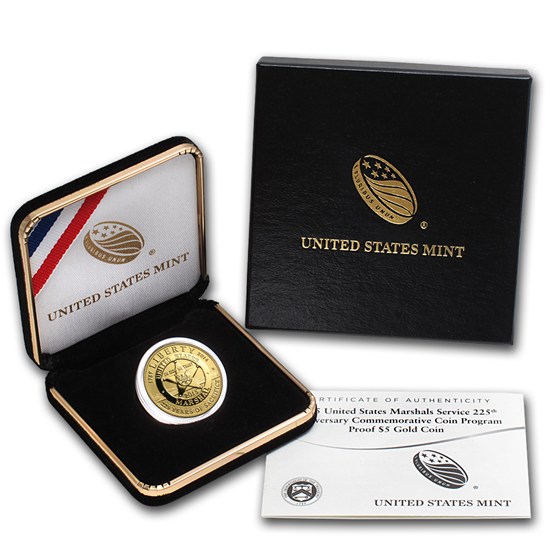 2015-W Gold $5 Commem U.S. Marshals Service Prf (w/Box &amp; COA)