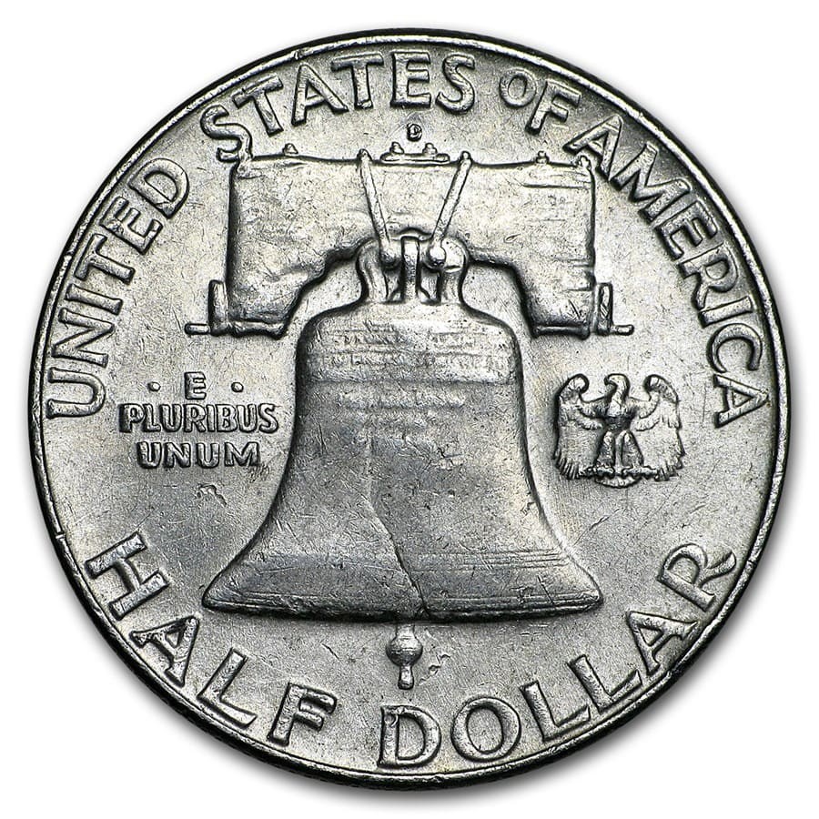 90% Silver Franklin Half-Dollars $50 Face Value Bag Avg Circ