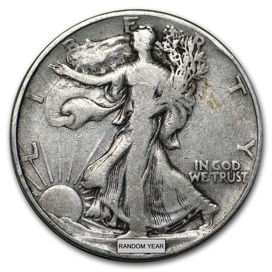 90% Silver Walking Liberty Half Dollars $50 Face Value Bag