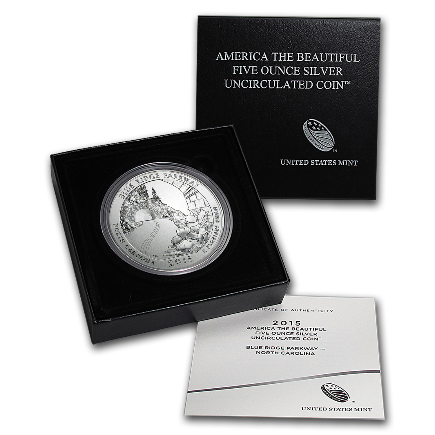 2015-P 5 oz Silver ATB Blue Ridge Parkway (w/Box &amp; COA)