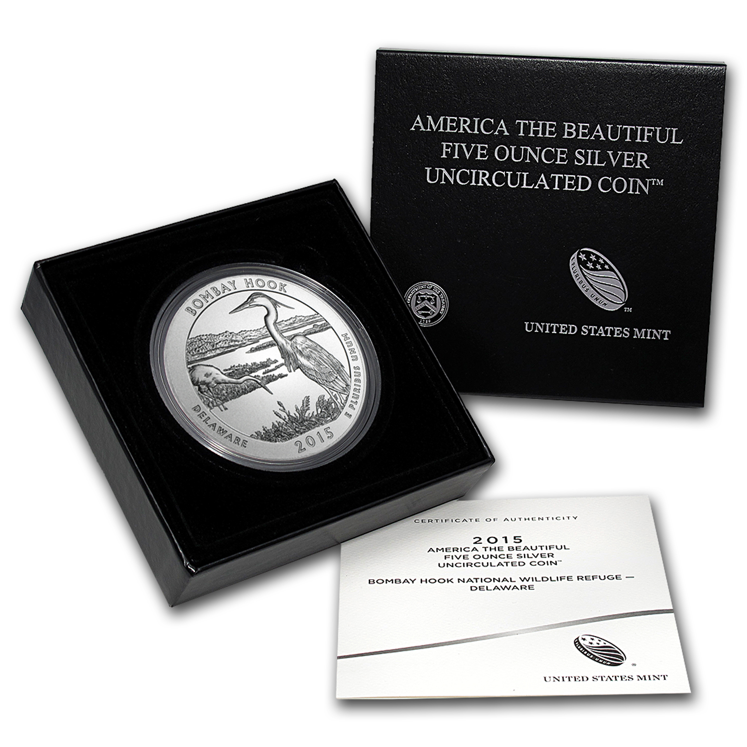 2015-P 5 oz Silver ATB Bombay Hook (w/Box &amp; COA)
