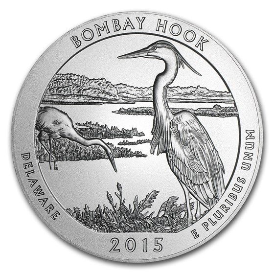 2015-P 5 oz Silver ATB Bombay Hook (w/Box &amp; COA)