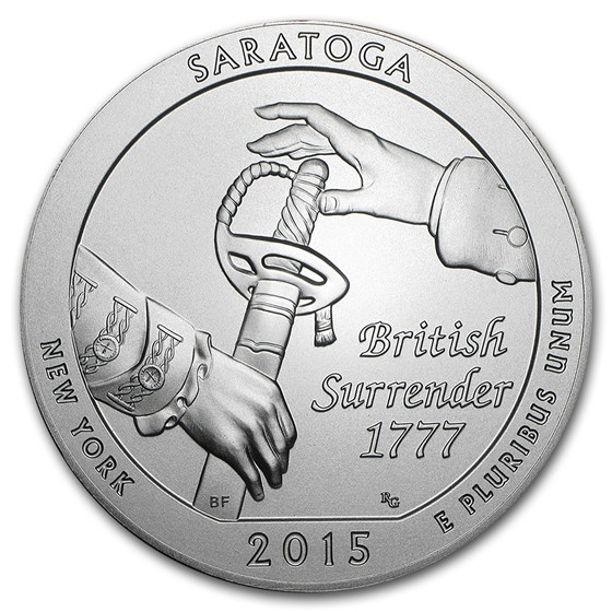 2015-P 5 oz Silver ATB Saratoga (w/Box &amp; COA)