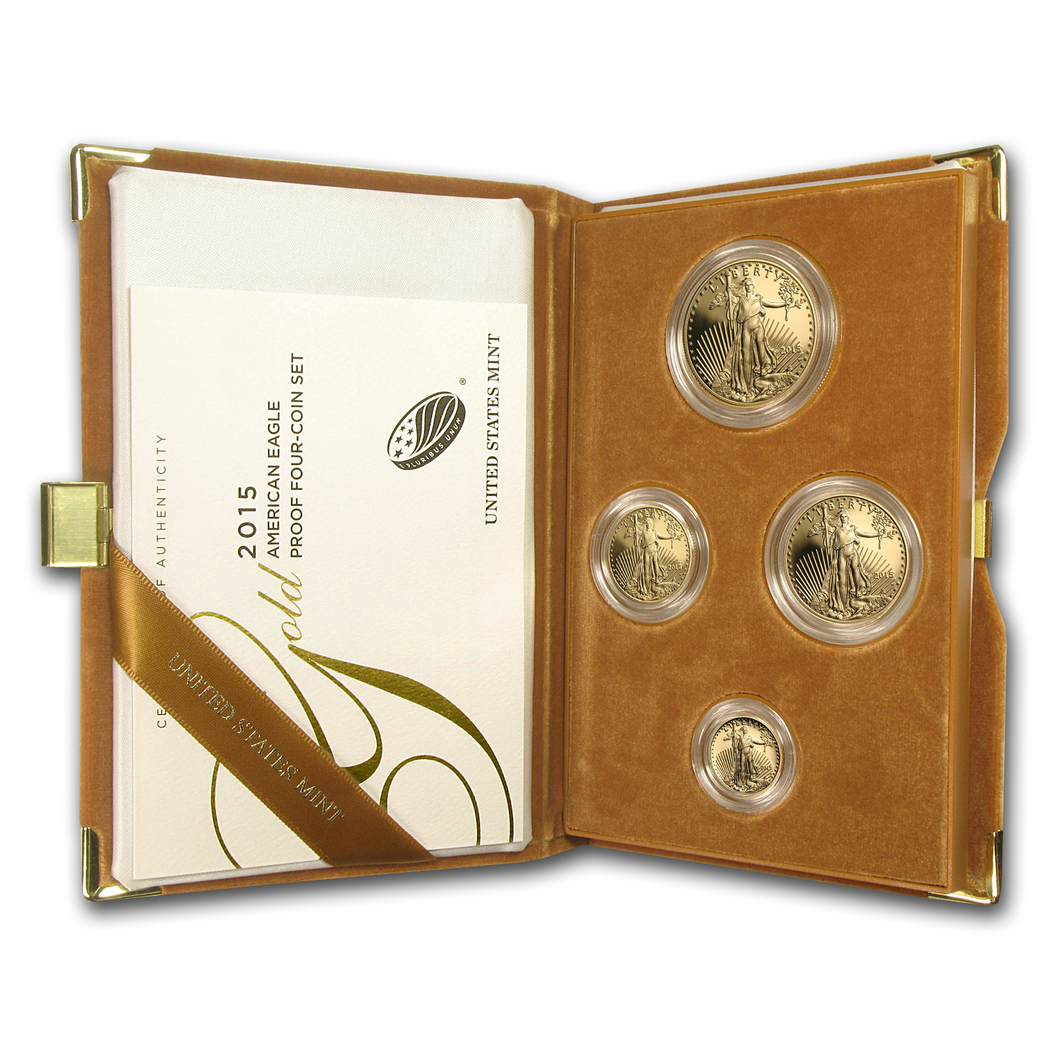 2015-W 4-Coin Proof American Gold Eagle Set (w/Box &amp; COA)