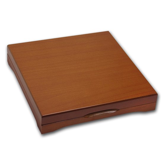 4 coin Wood Presentation Box - Fits Up to 40 mm