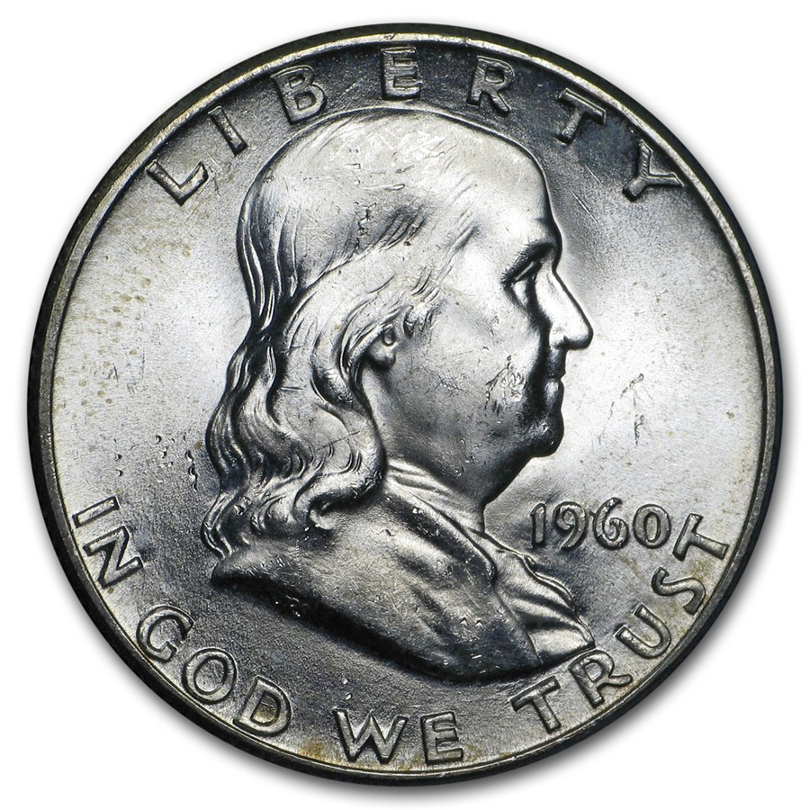 1948-1963 Franklin Half Dollar Set Avg Circ (Whitman Folder)