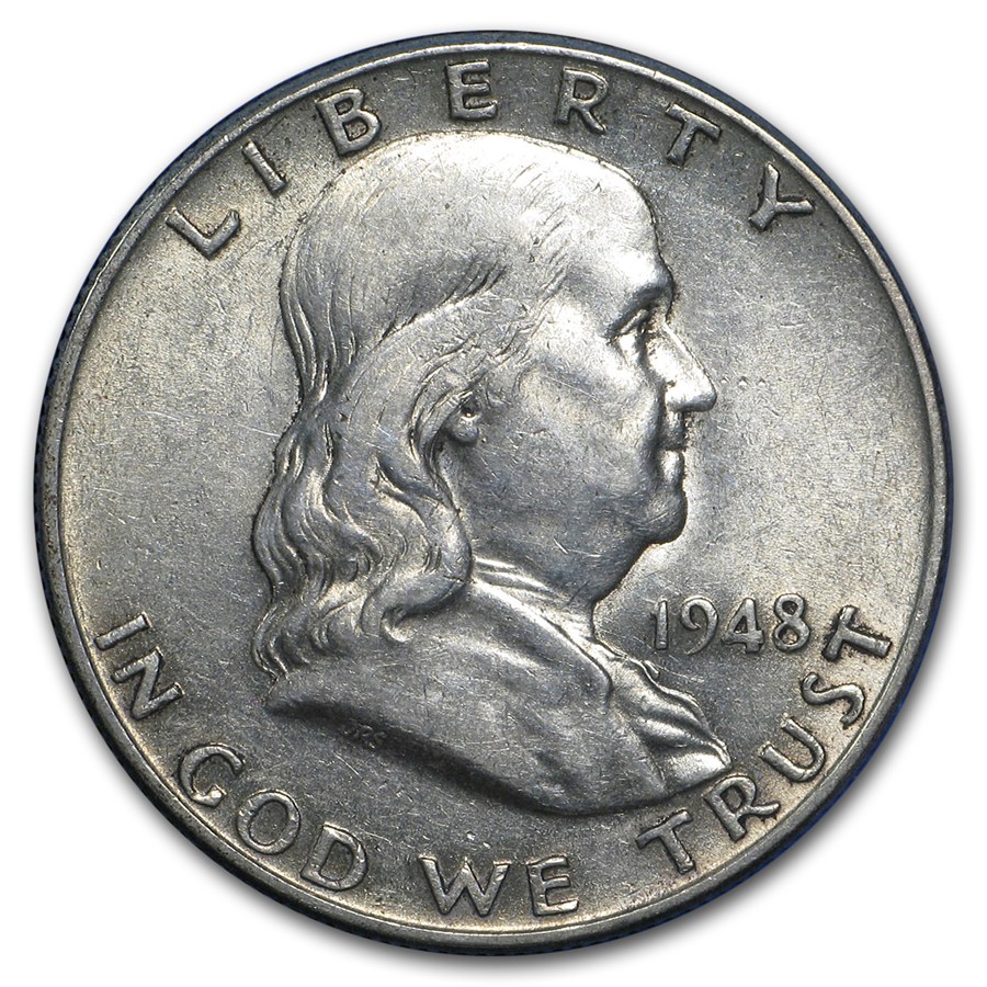 1948-1963 Franklin Half Dollar Set Avg Circ (Whitman Folder)