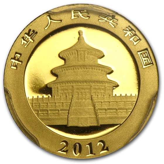2012 China 1/20 oz Gold Panda MS-70 PCGS (FirstStrike®)
