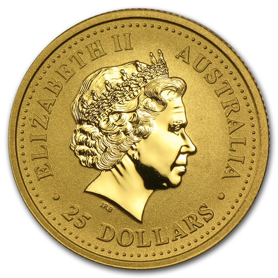 2001 Australia 1/4 oz Gold Lunar Snake BU (Series I)