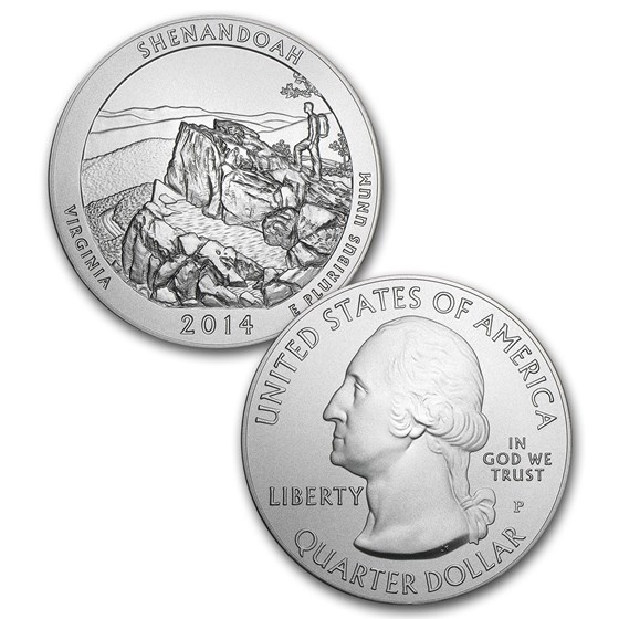 2014-P 5-Coin 5 oz Silver Burnished ATB Set (w/Box &amp; COA)