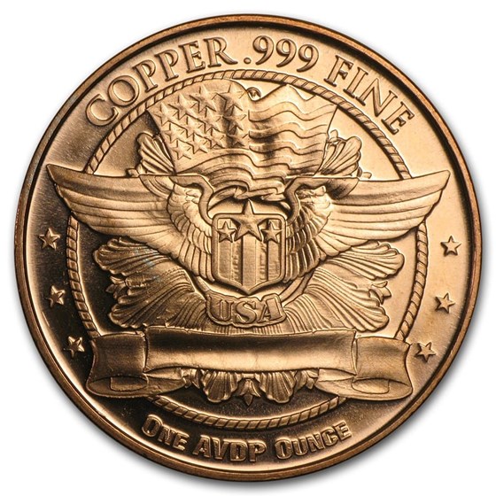 1 oz Copper Round - Flowing Hair Dollar