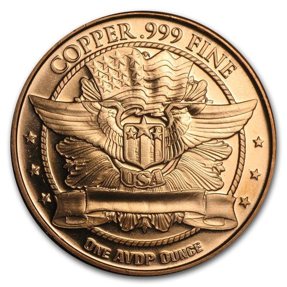1 oz Copper Round - Barber Half Dollar