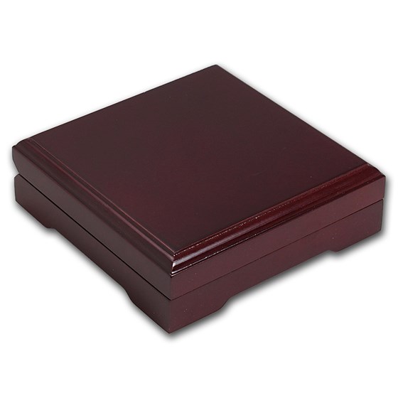 Single Coin Wood Presentation Box - Fits Up to 40 mm (Mahogany)