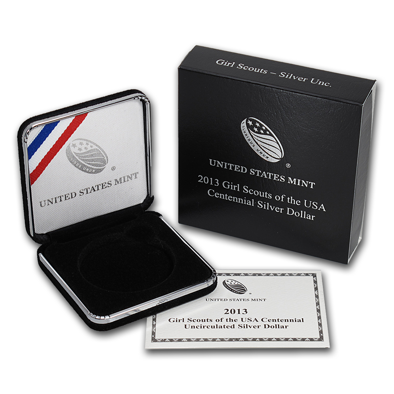 OGP Box &amp; COA - 2013 U.S. Mint Girl Scouts Silver BU Coin
