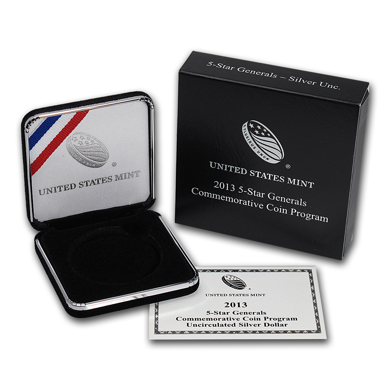 OGP Box &amp; COA - 2013 U.S. Mint 5 Star General Silver Unc. Coin