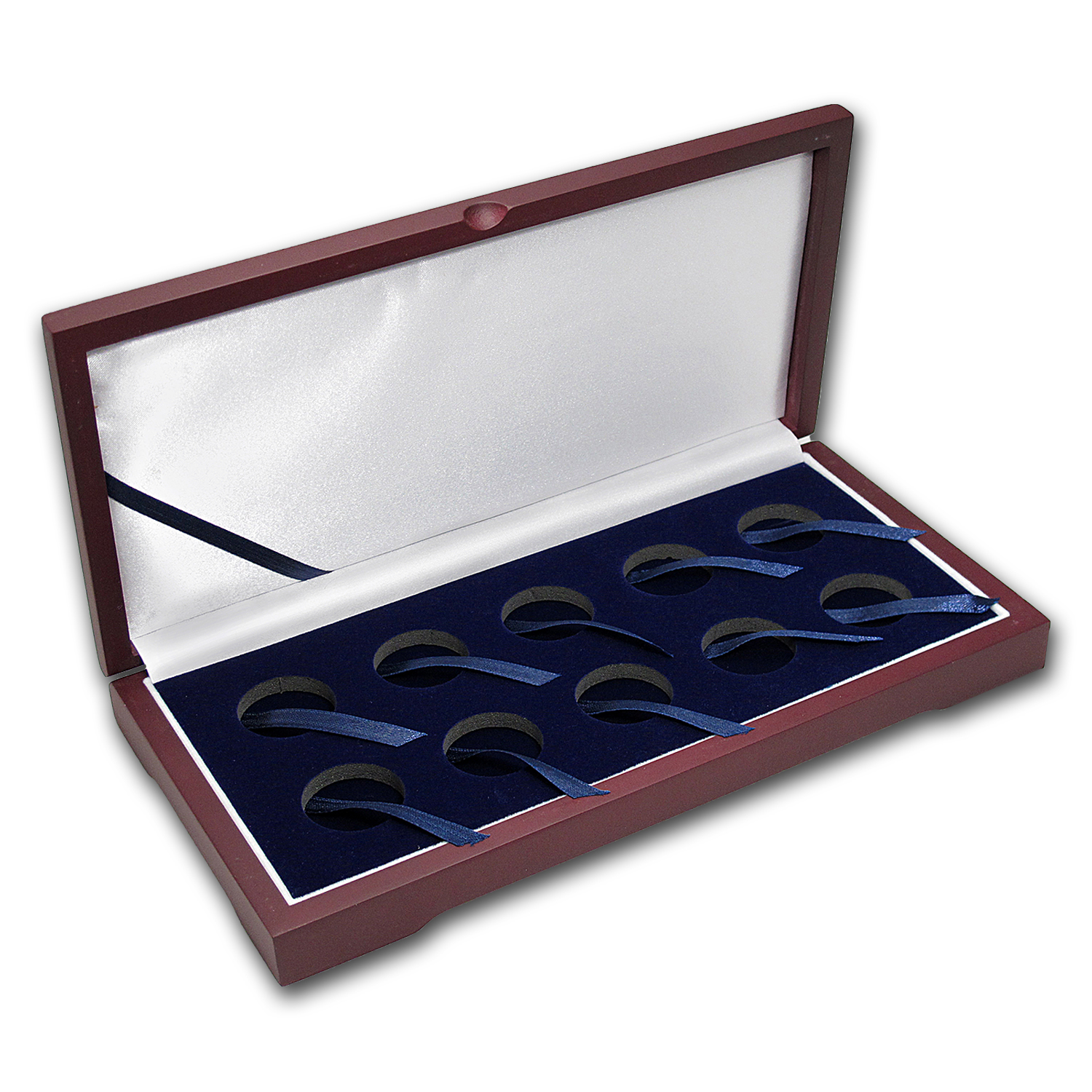 10 coin Mahogany Finish Presentation Box (Small Gold Coins)