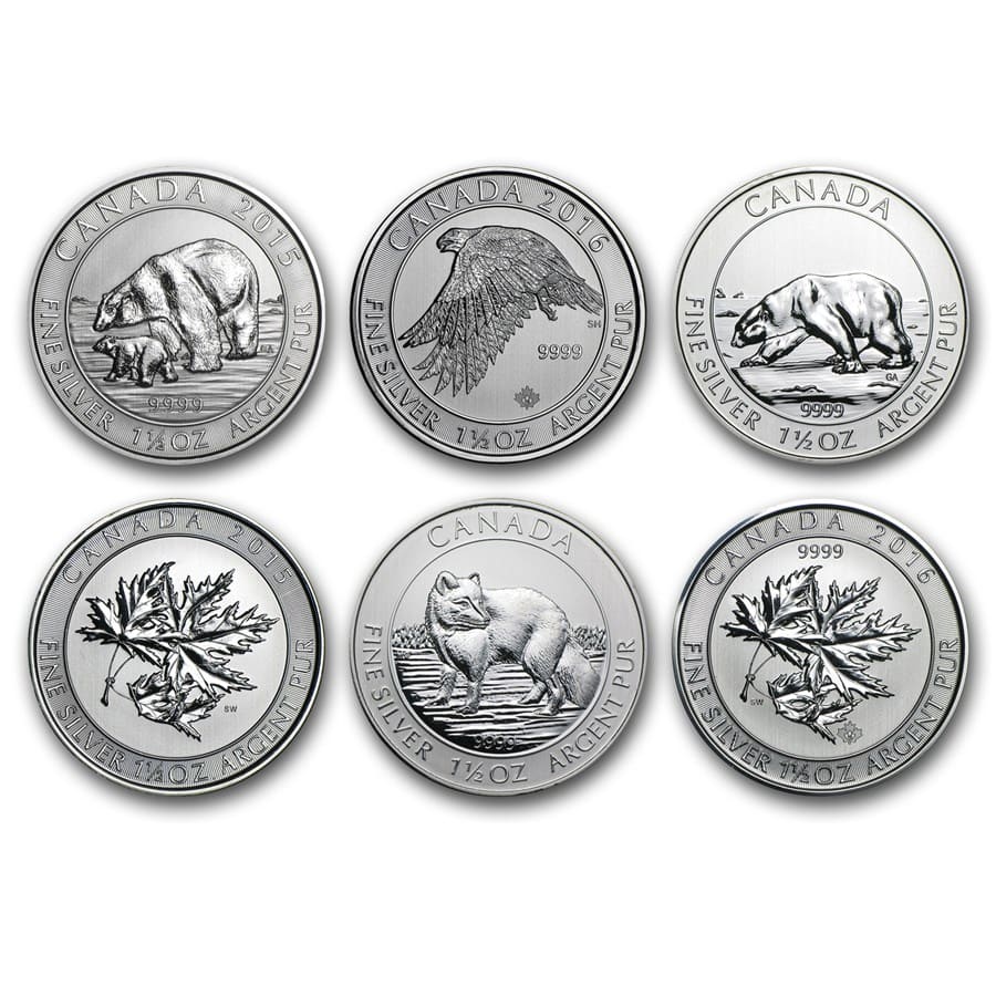 Canada 1.5 oz Silver $8 Wildlife BU (Random, Spotted/Abrasions)