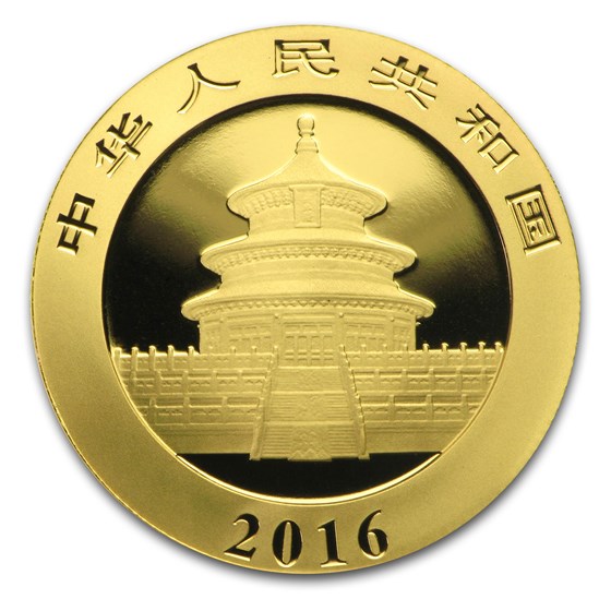 2016 China 15 gram Gold Panda BU (Sealed)