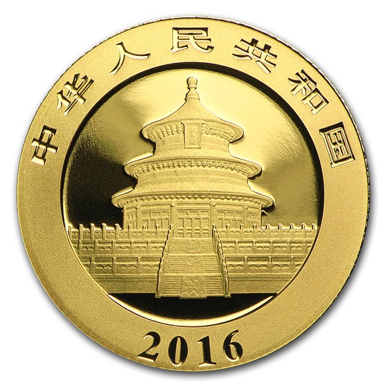 2016 China 8 gram Gold Panda BU (Sealed)