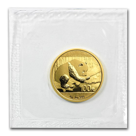 2016 China 8 gram Gold Panda BU (Sealed)