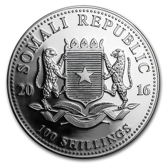 2016 Somalia 1 oz Silver Elephant BU