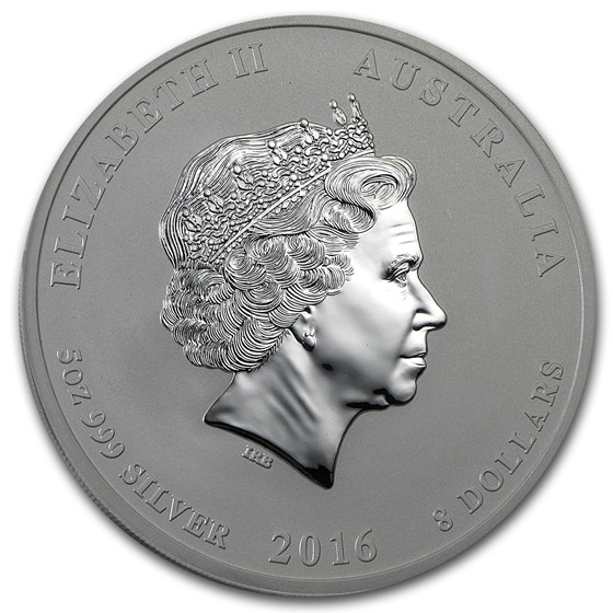 2016 Australia 5 oz Silver Lunar Monkey BU