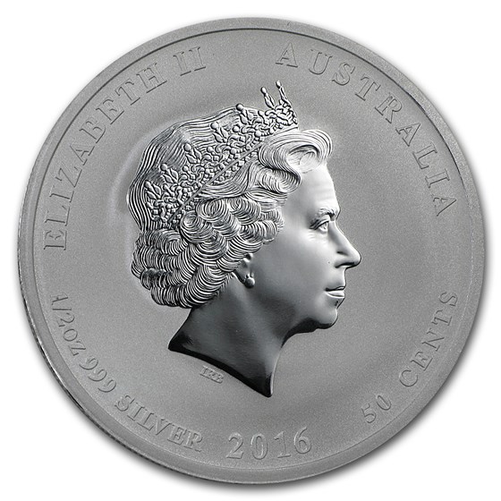 2016 Australia 1/2 oz Silver Year of the Monkey BU (Series II)