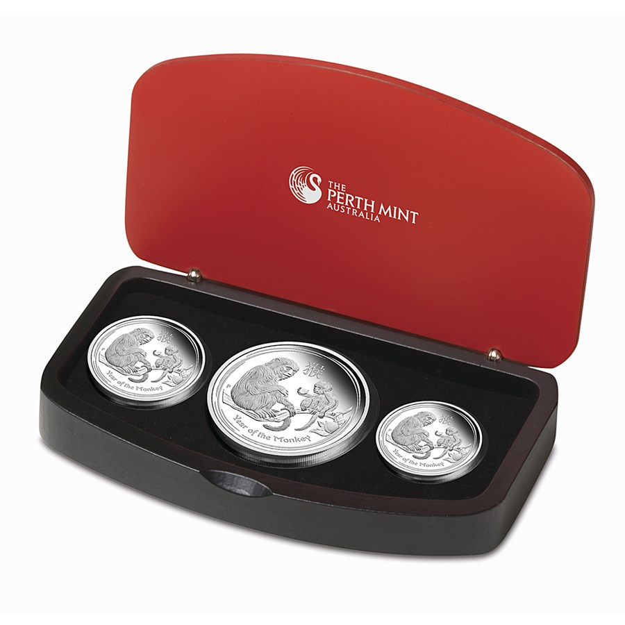 2016 Australia 3-Coin Silver Lunar Monkey Proof Set