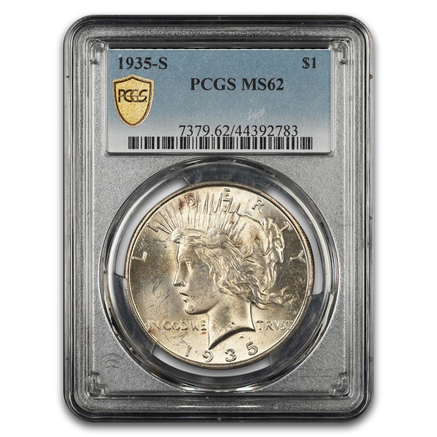 1935-S Peace Dollar MS-62 PCGS