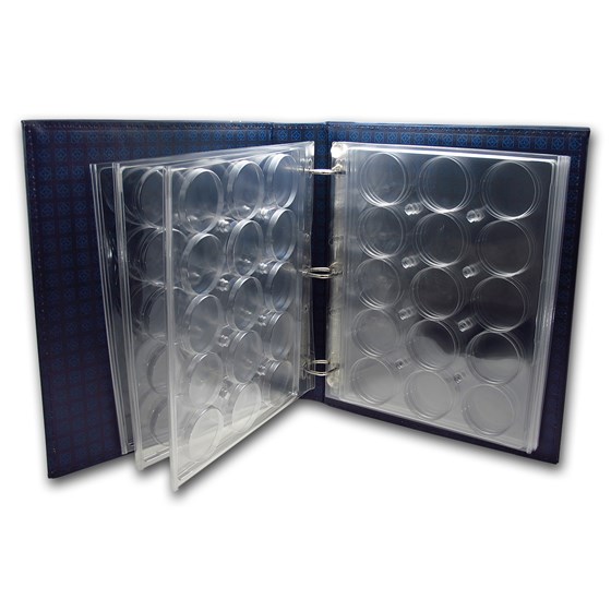 Grande 3-Ring Binder for Coins in Capsules - Holds 90 Coins