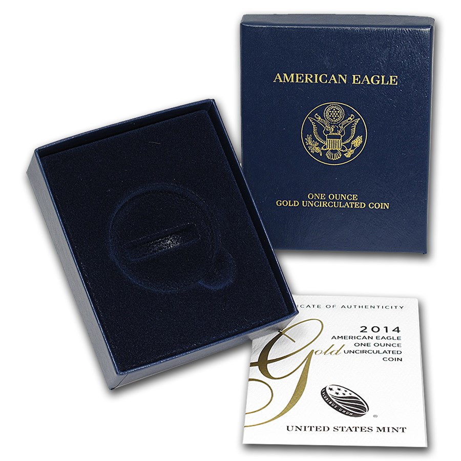 OGP Box & COA - 2014-W 1 oz Burnished Gold Eagle
