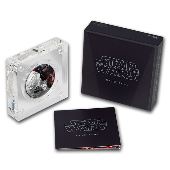 2016 Niue 1 oz Silver $2 Star Wars Kylo Ren (w/Box &amp; COA)