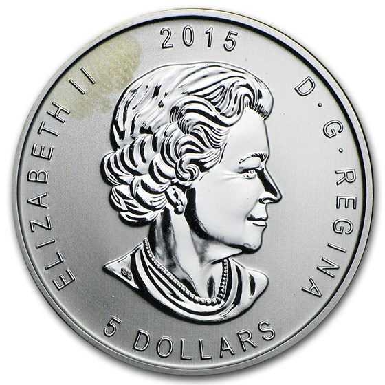 2015 RCM 1oz Silver Birds of Prey Great Horned Owl (Dmgd/Spotted)