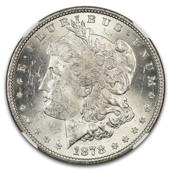 1878 Morgan Dollar 7 TF Rev of 79 MS-62 NGC