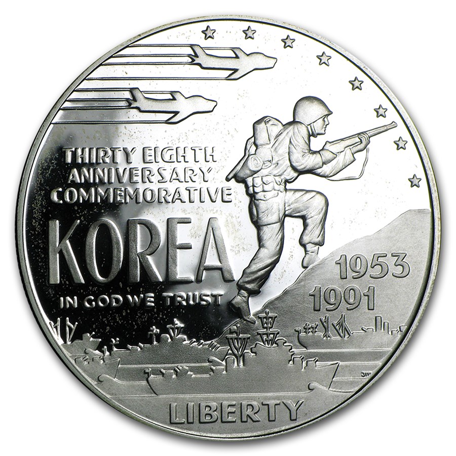 1991-P Korean War $1 Silver Commem Proof (Capsule Only) 1991-P Korean War $1 Silver Commem Proof (Capsule Only)