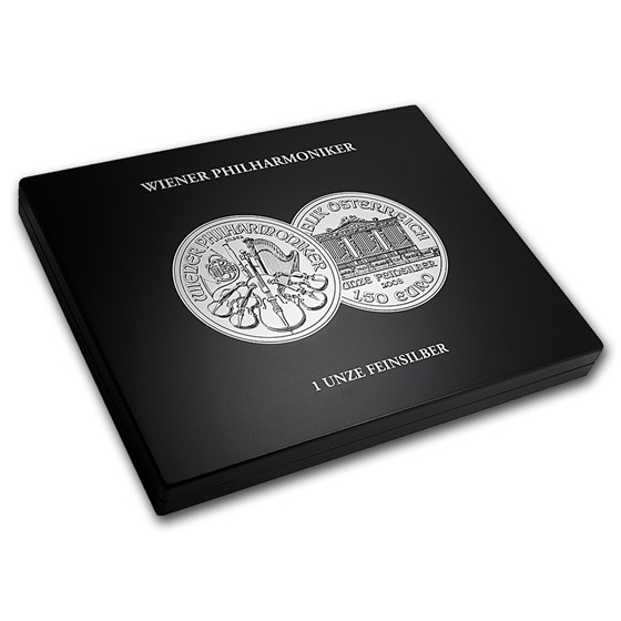 1 oz Austrian Silver Philharmonic 20-Piece Black Presentation Box