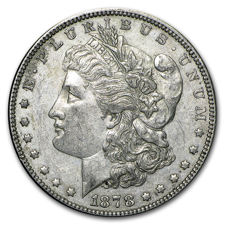 1878 Morgan Dollar 7 Tailfeathers Rev of 79 AU